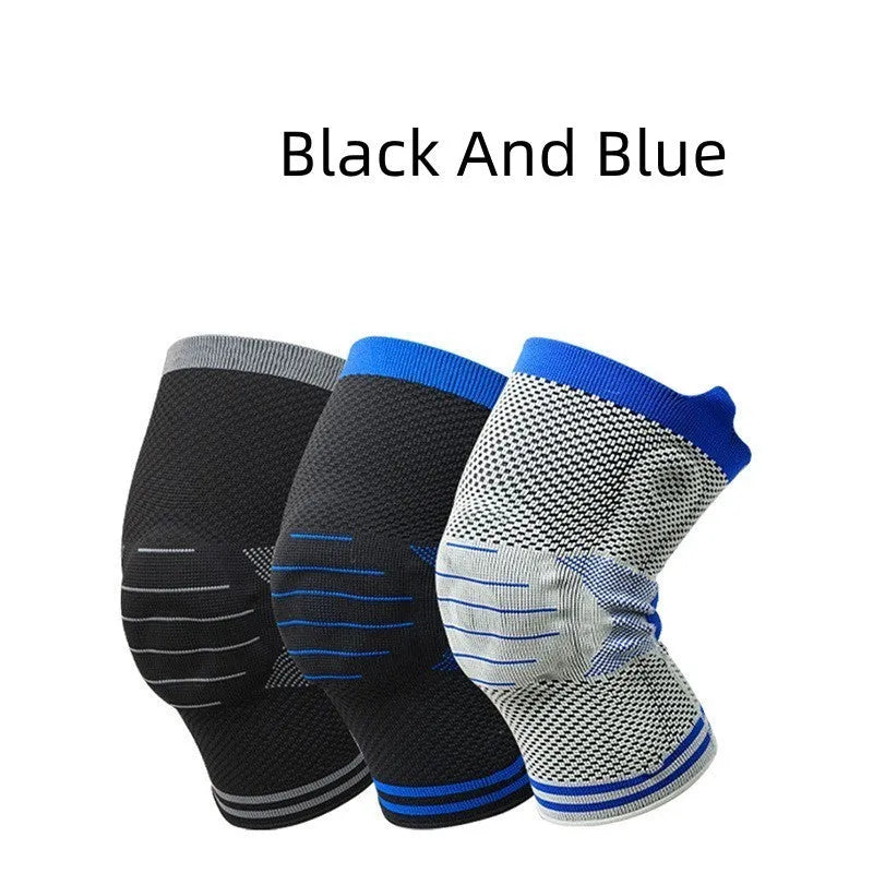 Silicone massage spring bar shock absorber knee pads in cotton construction with colour options