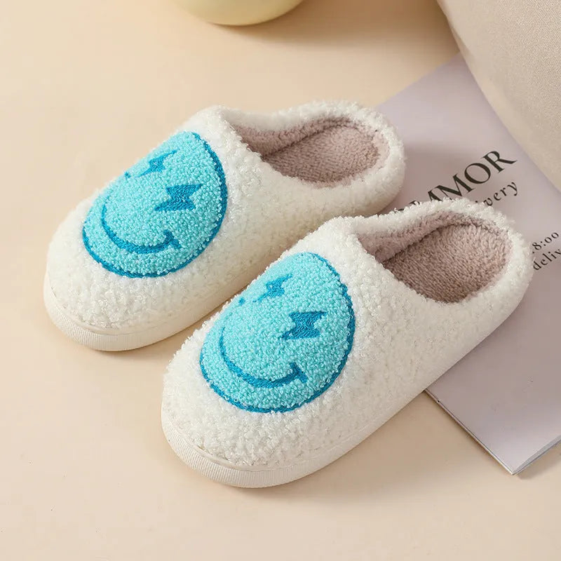 Plush cartoon design slippers for women with non-slip PVC soles in multiple colour options