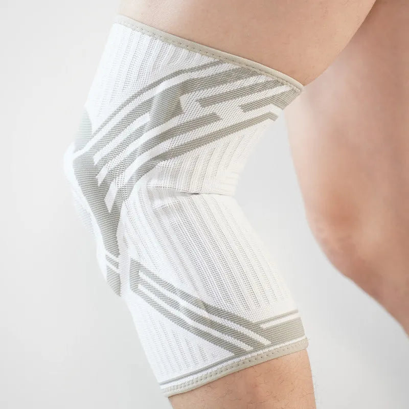 Cotton adult knee pads in blue yellow grey colours for basketball running fitness