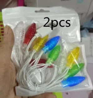 Green USB charging cable with ten flashing LED lights used for room decoration and night lighting