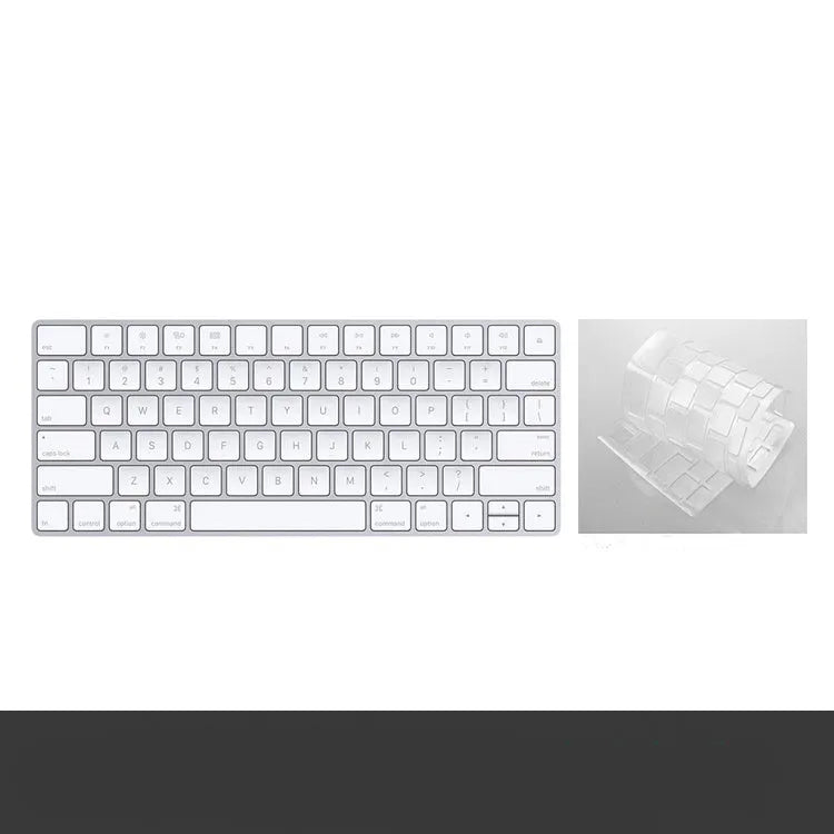 White Apple ultra-thin metal Bluetooth G6 wireless keyboard on a desk.