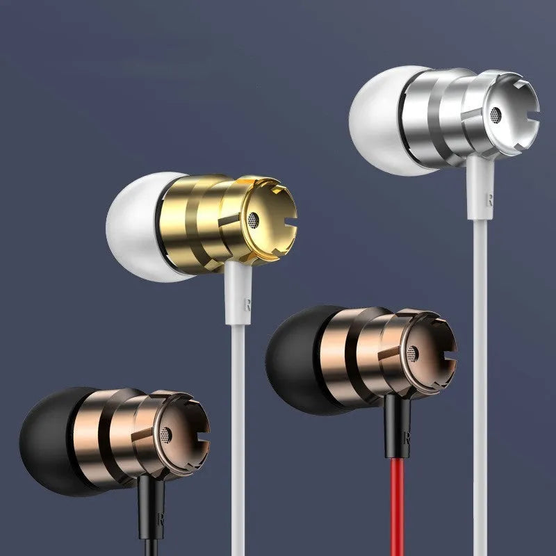 Metal turbo in-ear wired headphones with 3.5mm plug and microphone in various colours