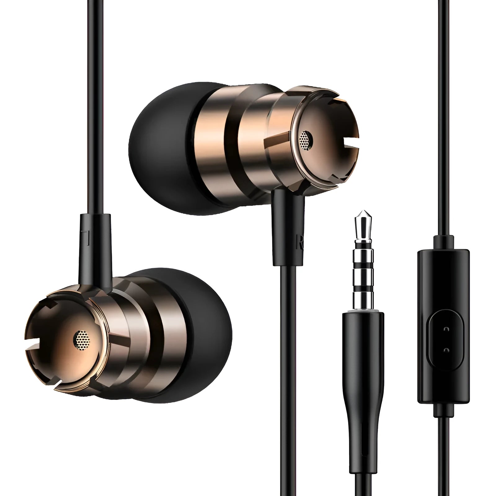 Metal turbo in-ear wired headphones with 3.5mm plug and microphone in various colours