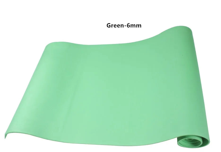 Super soft EVA yoga mat in blue showing texture and thickness