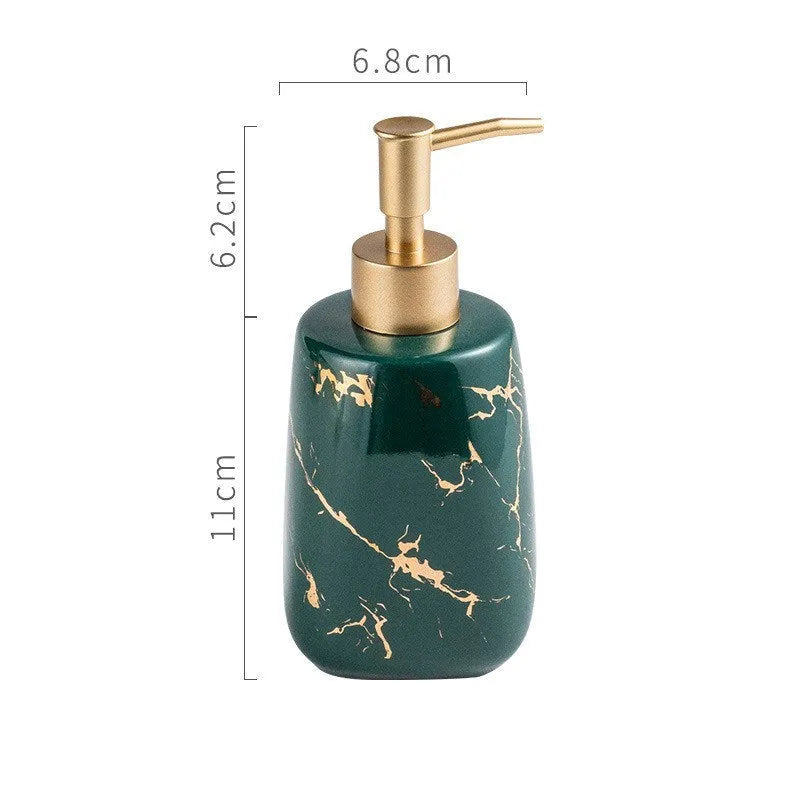 Ceramic bathroom wash set in light luxury style with decal process finish available in black blue or white