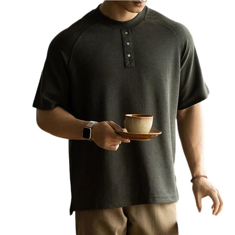 Women's casual pullover top with raglan sleeves and terry texture fabric in loose-fitting style