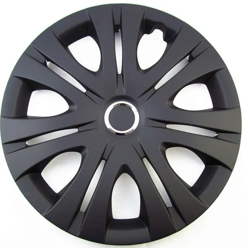 Universal ABS plastic wheel hub cover in monochrome finish for 13-16 inch car wheels