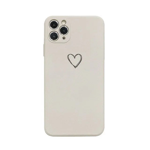 Silicone TPU back cover case for iPhone in solid colours like black, pink, and green on a white background.