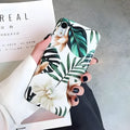 Floral banana leaf design TPU phone case for iPhone XS Max, XR, 6, 7, 8 Plus and X models