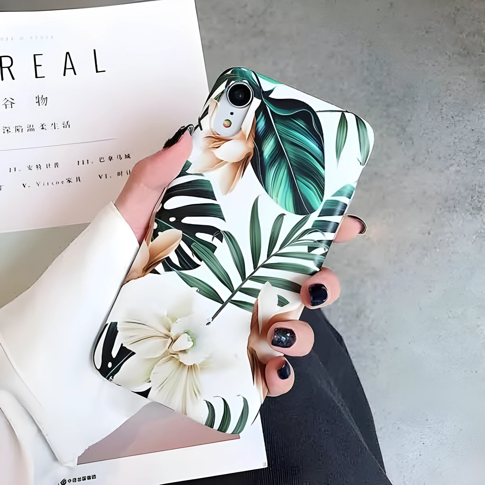 Floral banana leaf design TPU phone case for iPhone XS Max, XR, 6, 7, 8 Plus and X models
