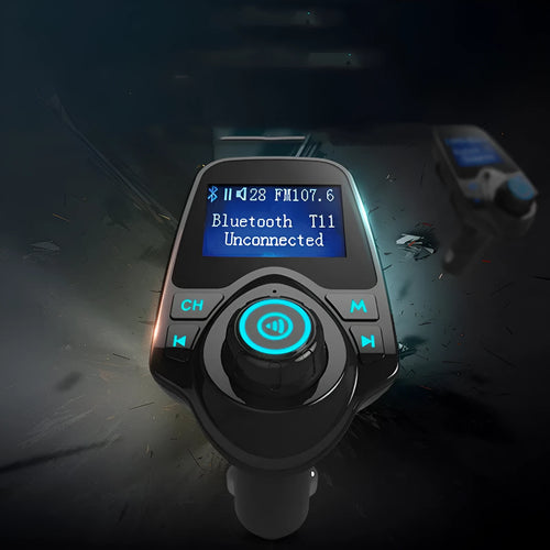 Black G7 Bluetooth car hands-free kit and FM transmitter with USB port