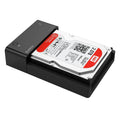 Black plastic 2.5 and 3.5 inch universal SATA hard disk enclosure with data cable