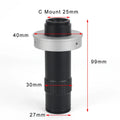Black industrial camera monocular lens with 130x magnification range for precision inspection