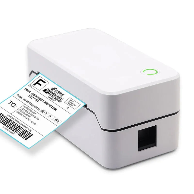 Thermal Express Single Electronic Surface Printer TDL401H on desktop with Bluetooth and USB connectivity