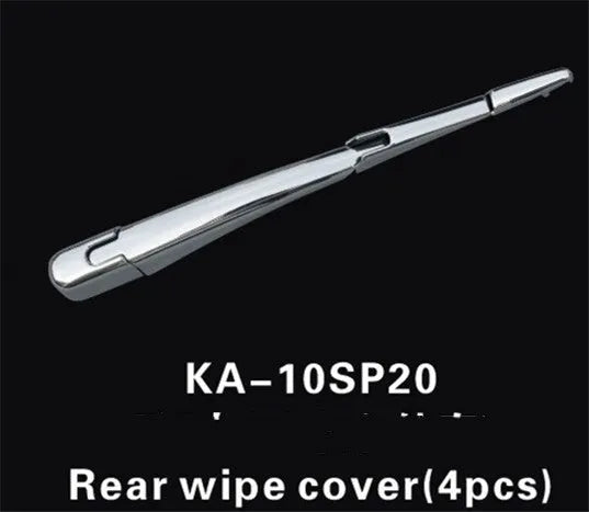 Set of four silvery ABS plastic rear wiper cover trims for a 2010 Hyundai.