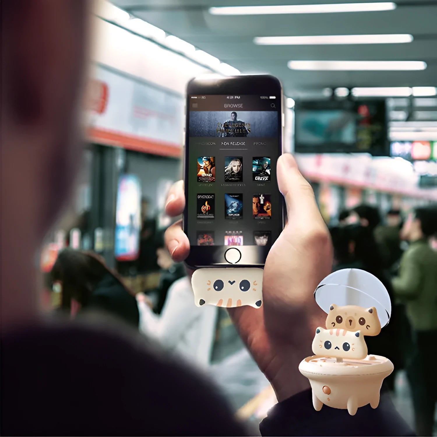 Cartoon bear design fast charging power bank for Apple iPhone with Type C port