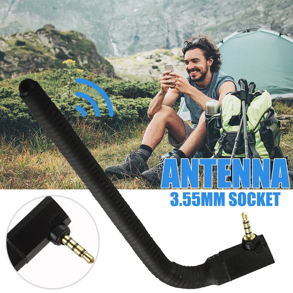 Compact rectangular mobile phone signal booster antenna with an adsorption mount on the back.