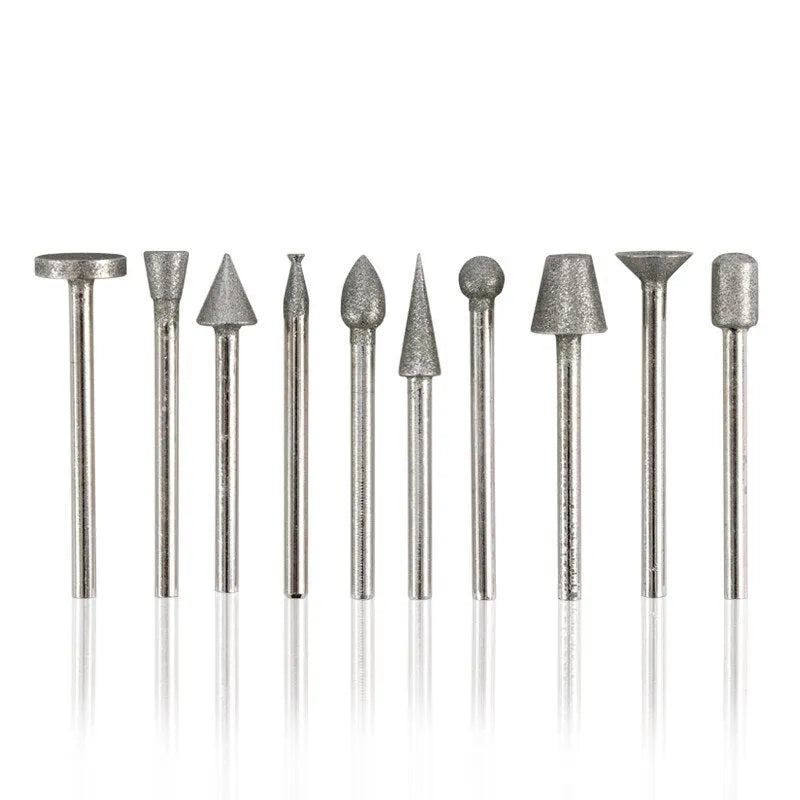 Elliptical cone diamond grinding heads for glass jade stone carving with 45mm length