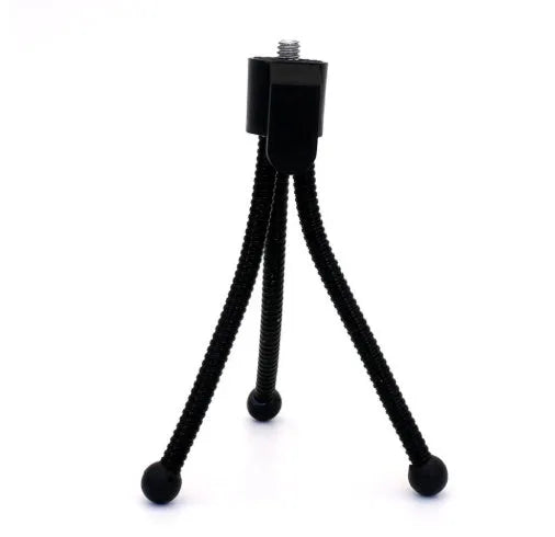 Small iron frame mini desktop tripod with telescopic legs extended to 90mm height