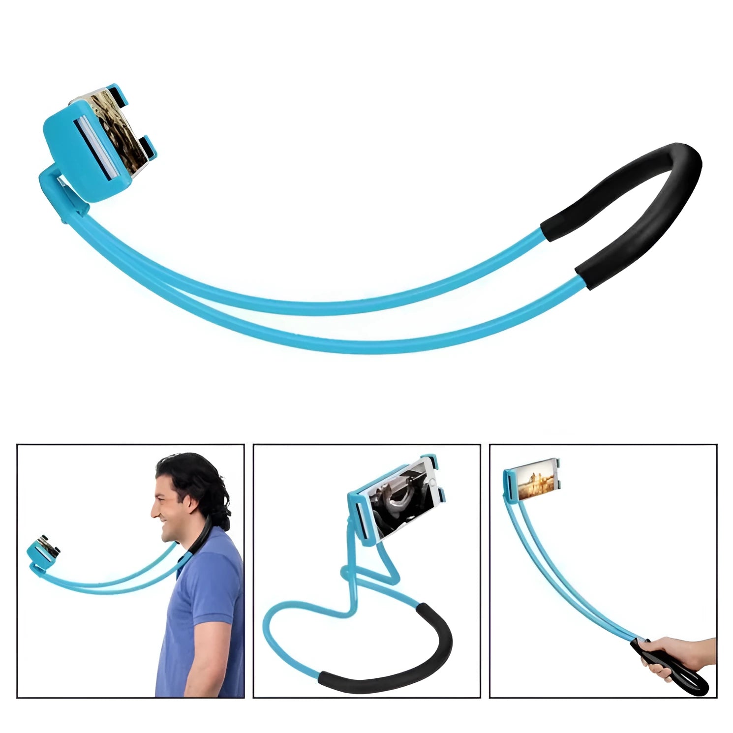 Universal smartphone holder with 360 degree rotation in multiple colours