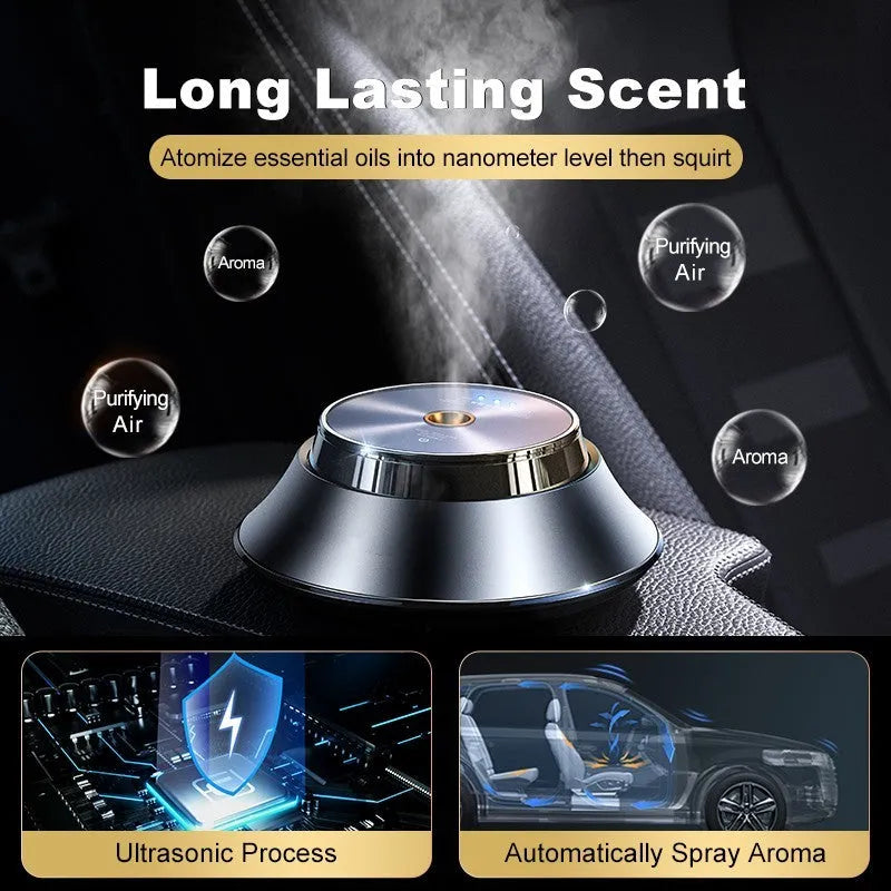 Black butterfly design car aromatherapy air purifier with metal construction and USB cable