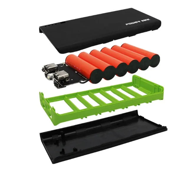 20000mAh portable power bank in multiple colours with compact rectangular design