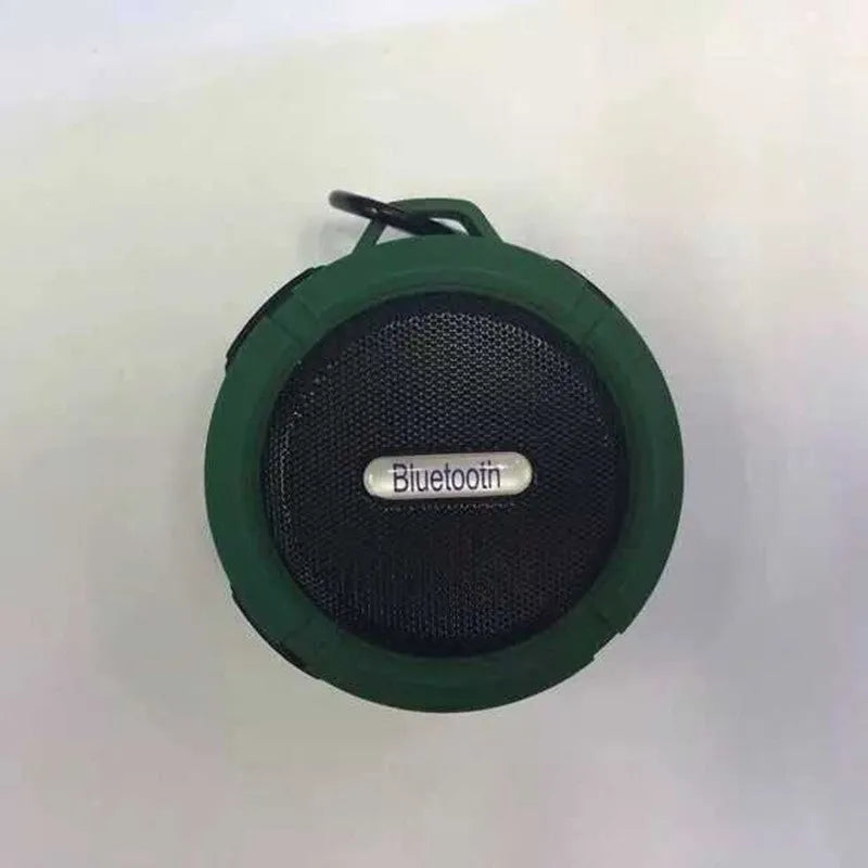 C6 waterproof portable Bluetooth speaker in black blue green red or yellow with mountaineering buckle