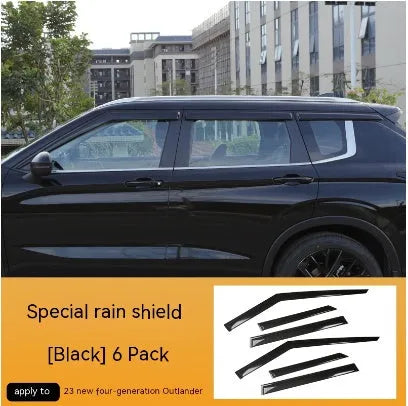 2023 Mitsubishi Outlander black and translucent window deflectors installed on vehicle exterior