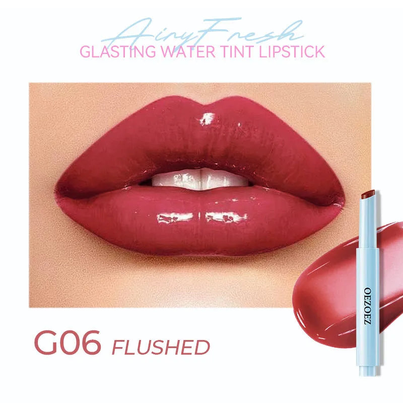 Waterproof and moisturising lipstick tube in one of six available shades.