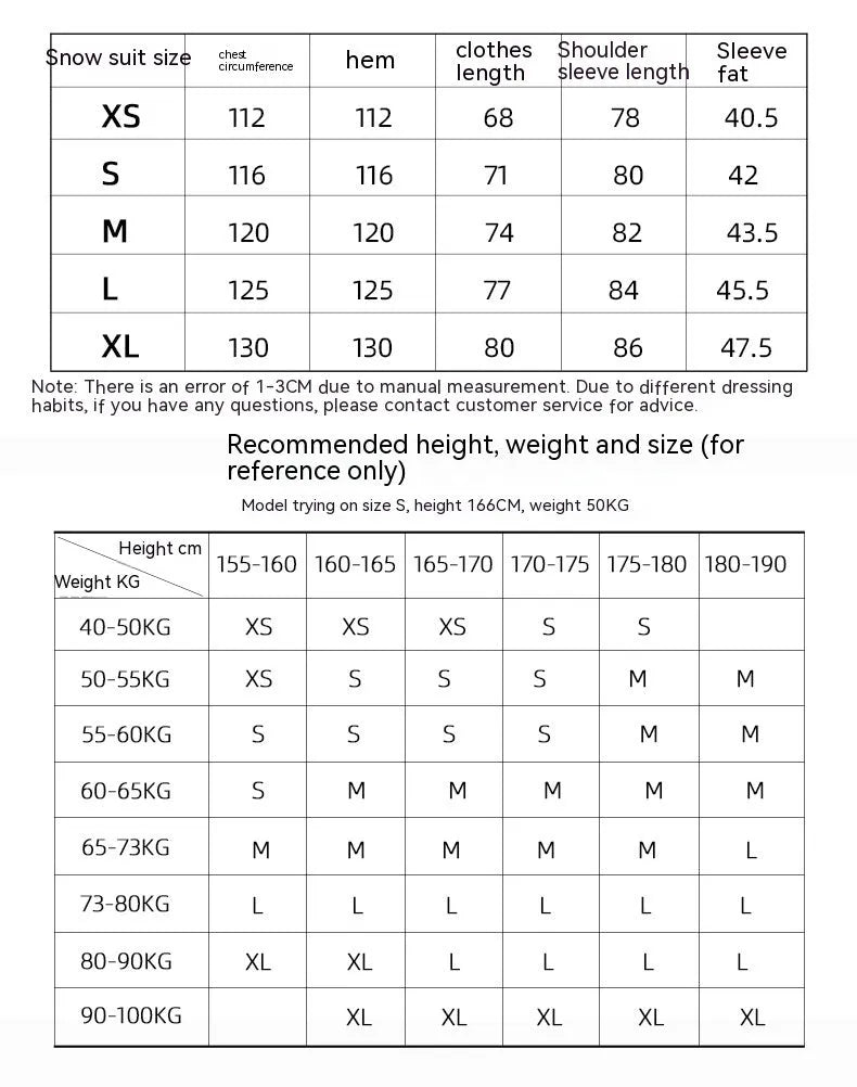 Unisex windproof waterproof ski suit for winter sports in yellow, black, grey, and liner colours