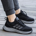 Men's and women's breathable mesh casual shoes with elastic band and non-slip sole in multiple colours.