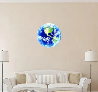 Glow in the dark 3D planet Earth wall sticker with removable adhesive in 10cm 20cm 30cm sizes