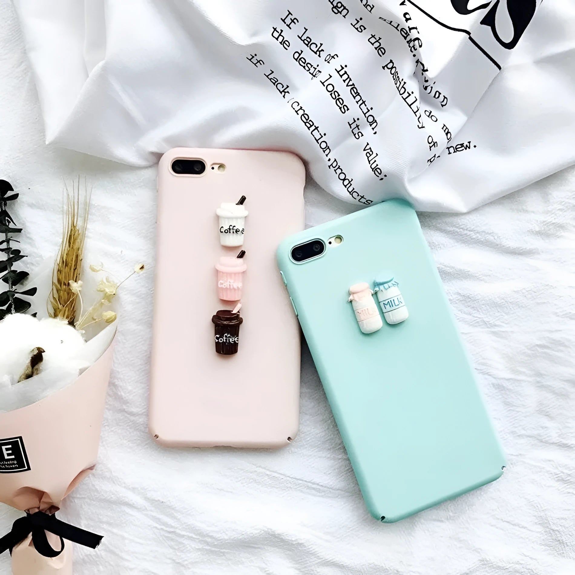 3D cartoon cat design silicone phone case for iPhone models on white background