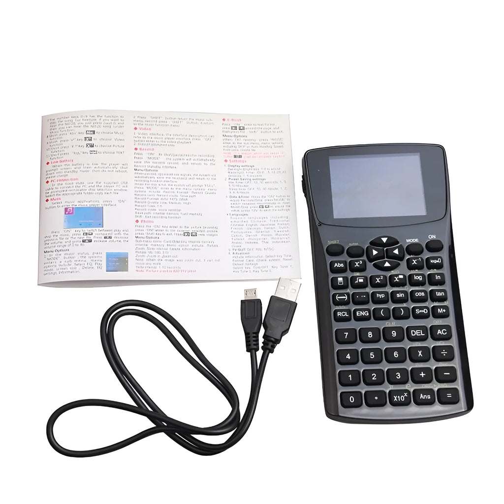 Black multifunctional e-book reader with adjustable wrist strap showing a 2.8cm screen displaying text