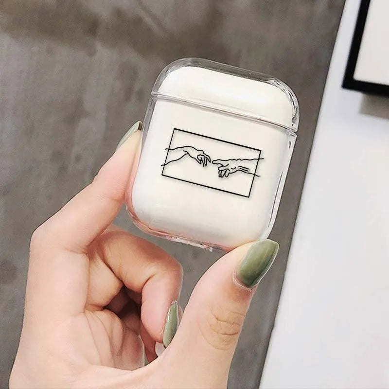 Transparent plastic protective case for Apple AirPods wireless earbuds