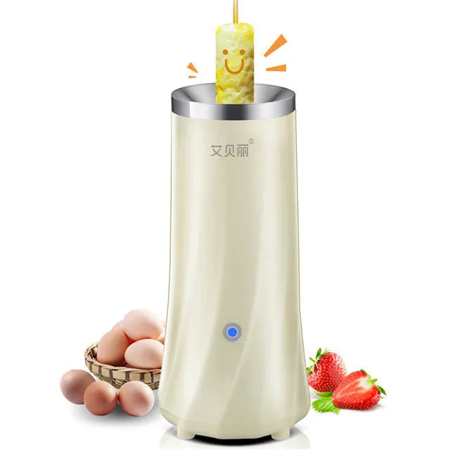 Beige and green mini breakfast machine with automatic operation for compact kitchens