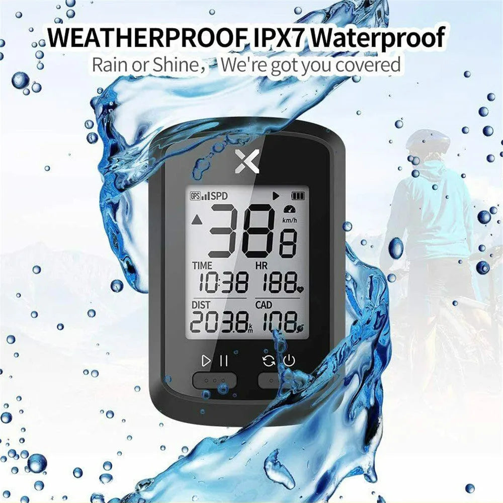 Black plastic waterproof bicycle stopwatch for cycling training and exercise timing