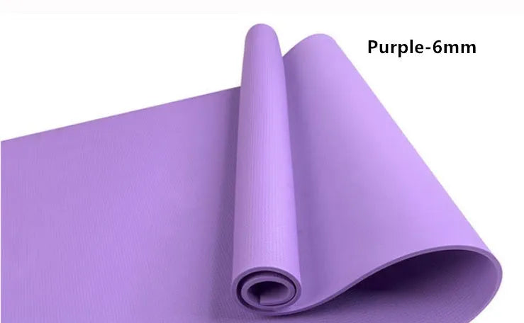 Super soft EVA yoga mat in blue showing texture and thickness