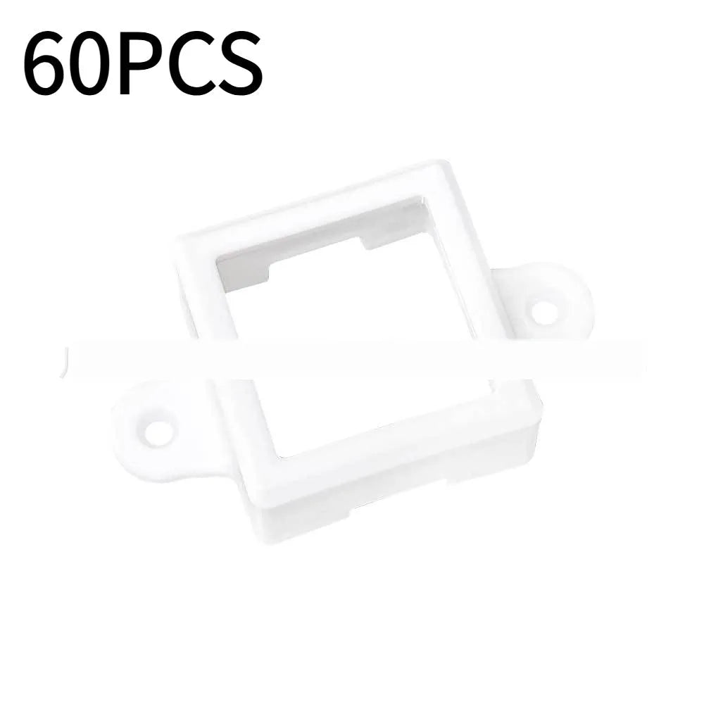 White plastic LED light protective lampshade for fixed brackets, measuring 1.7 by 6 centimetres.