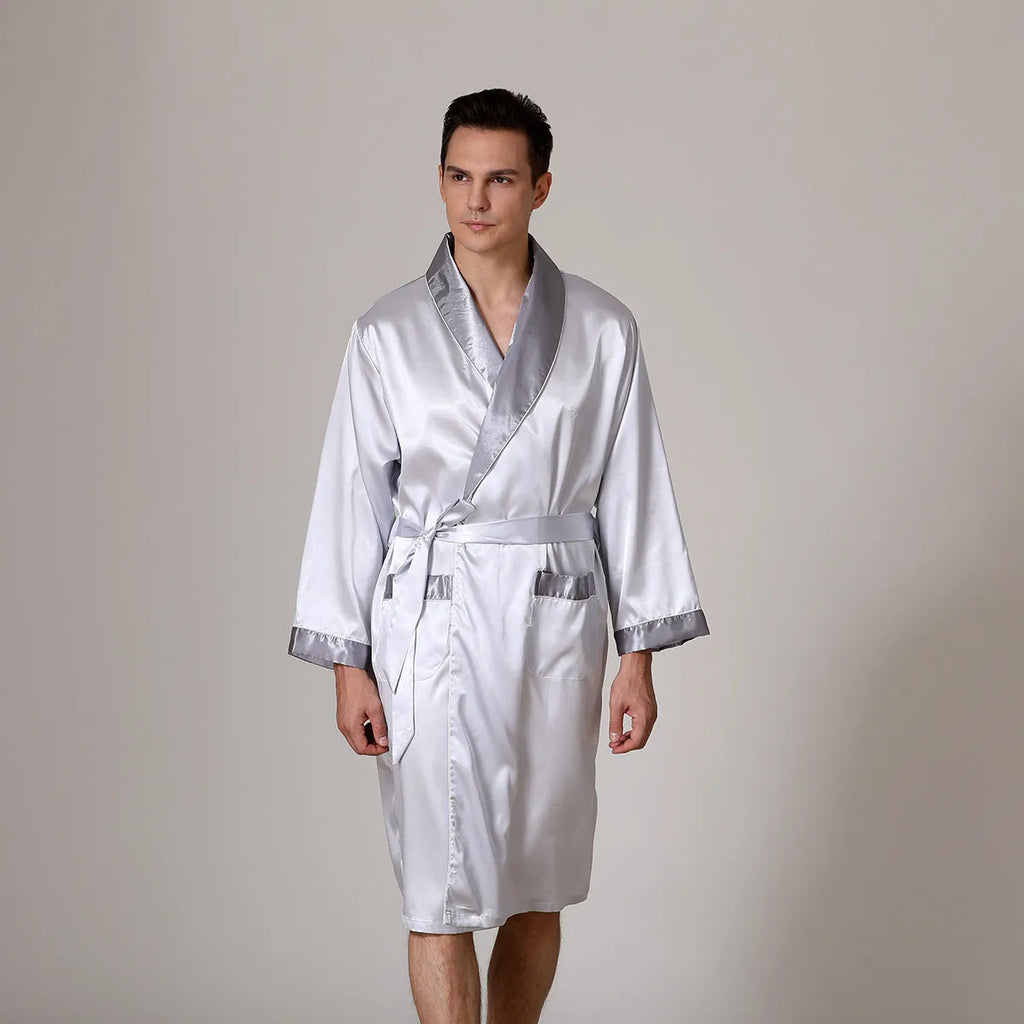 Men's rayon summer bathrobe in multiple colour options with continental sizing for home leisure wear
