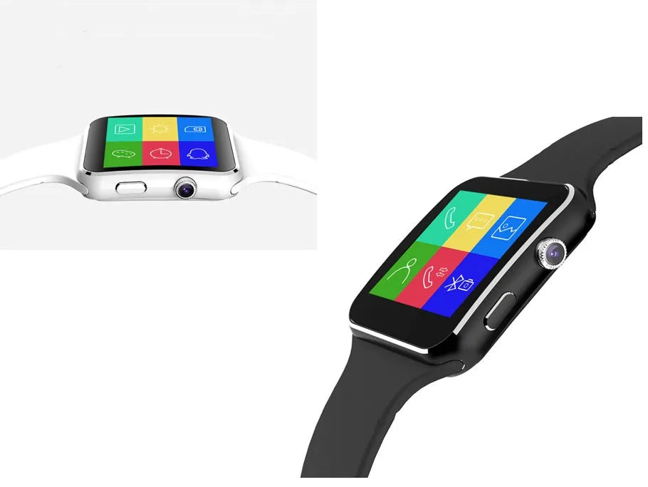 Smart watch with 1.54-inch touchscreen and silicone strap on a wrist