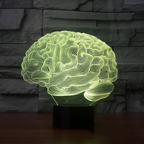 3D acrylic stereoscopic illusion LED desk lamp with remote control on a table