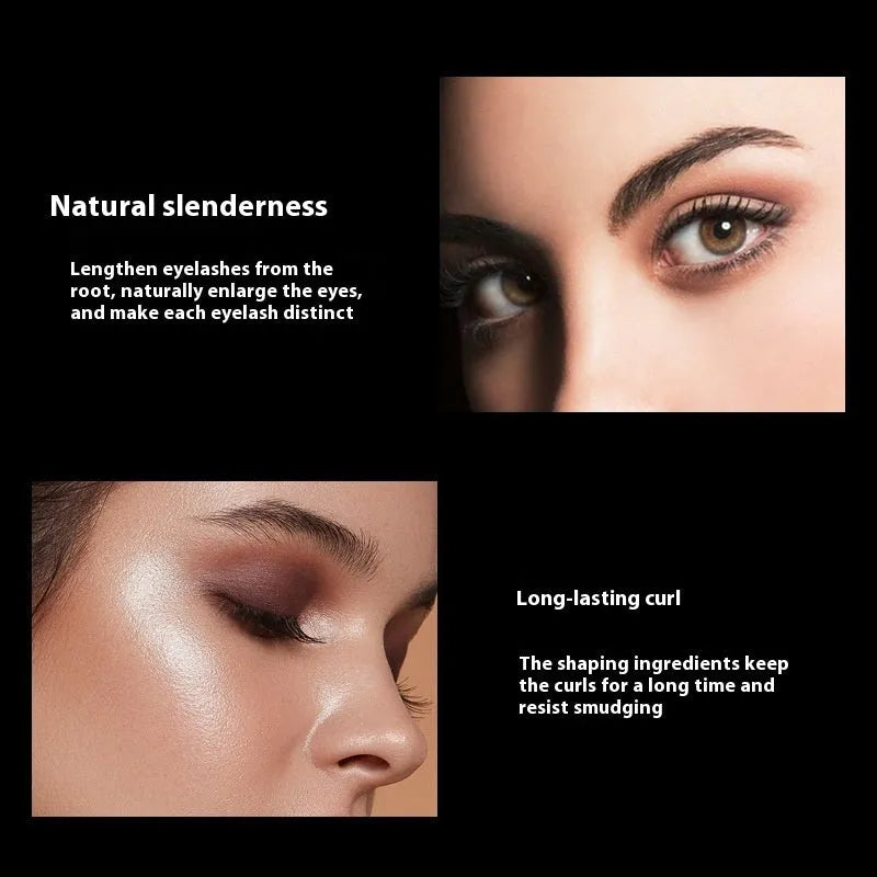 Black waterproof mascara with 4D curling effect for thick long lashes