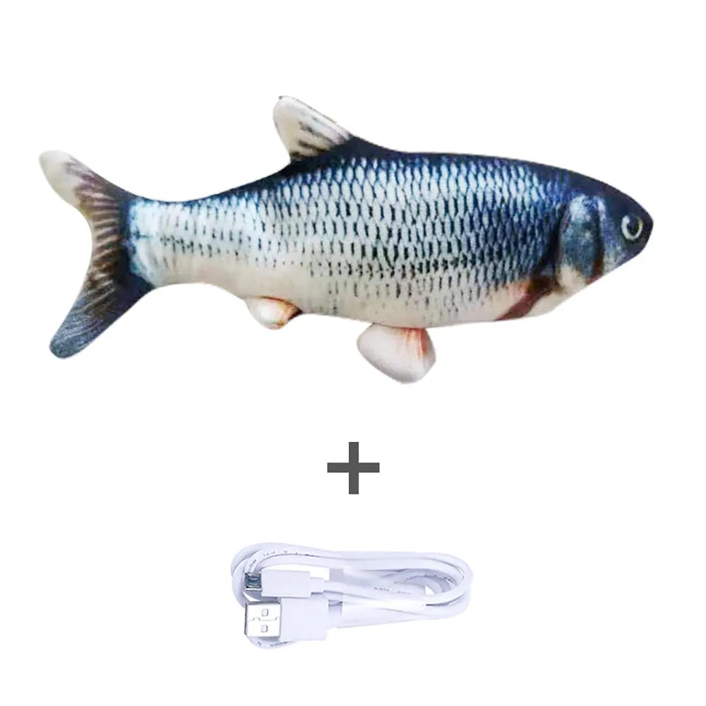 Electronic jumping fish simulation cat toy without catnip, 30cm multicolour PP material