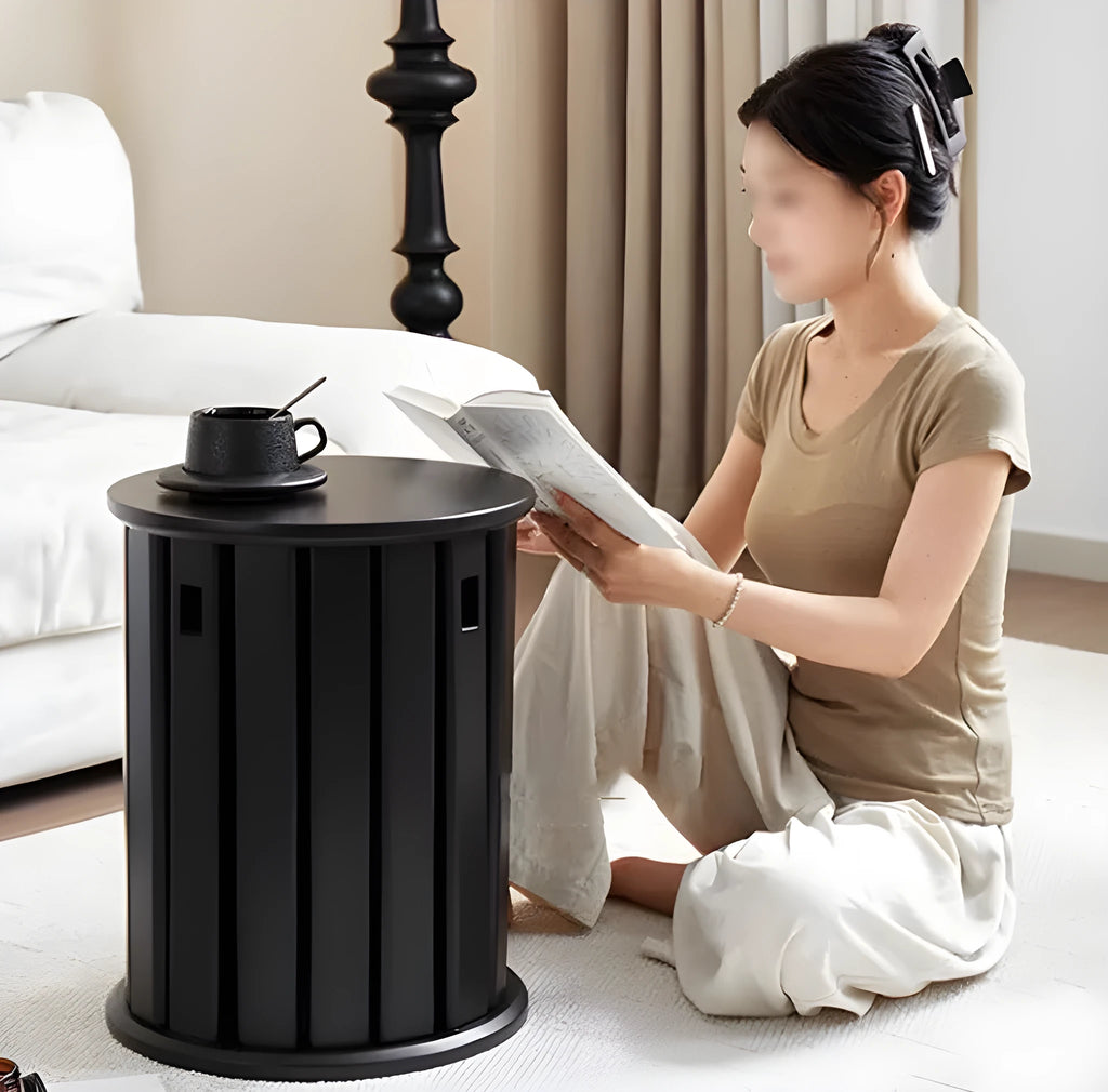 Stackable iron dining stool in modern round design with four colour finish options