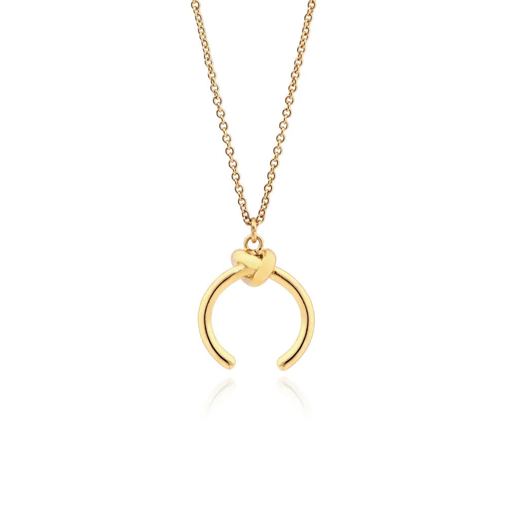 Vintage geometry pendant necklace with adjustable cross chain in gold or silver finish
