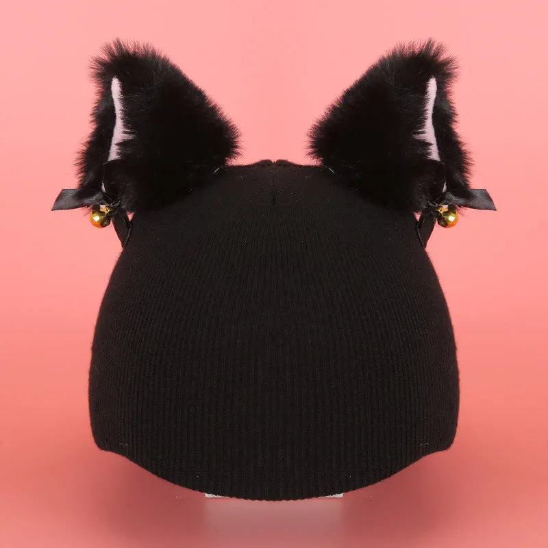 Plush fabric ski helmet decoration with cartoon design for winter gear customisation