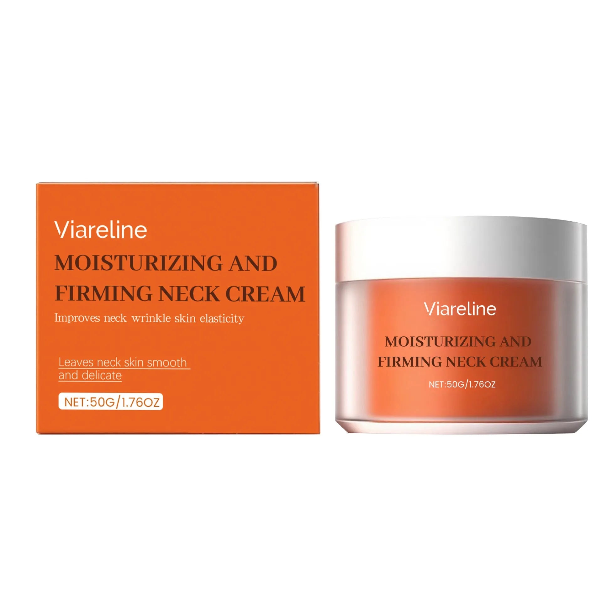50g neck moisturising cream in 6.3cm square jar with pump dispenser