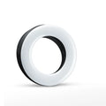 Compact black selfie ring light with USB cable for mobile phone photography and video lighting