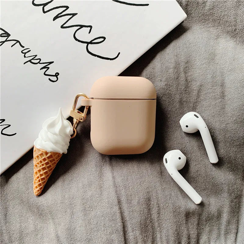 Cylinder ice cream design silicone AirPods 2 case protector set in photo colour